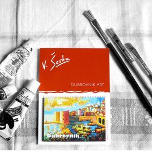 Dubrovnik, Croatia Artwork Souvenir Magnet by V. Serbu NWT